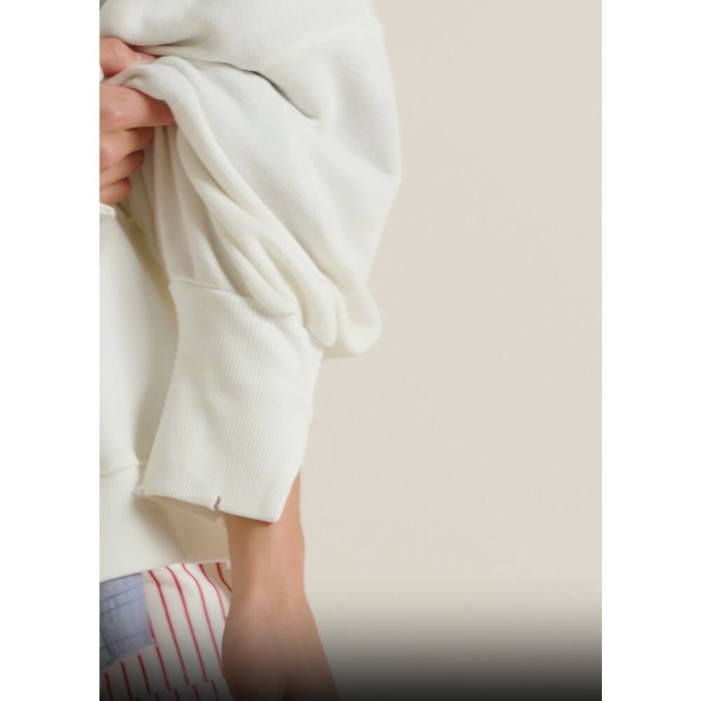 FREE PEOPLE NWT We The Free Camden Sweatshirt White Cream Boatneck Small - Picture 9 of 9